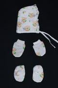 Muslin jabla knotted (Only Booties, Mittens, Frill Cap)