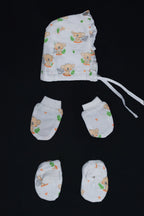 Muslin jabla knotted (Only Booties, Mittens, Frill Cap)