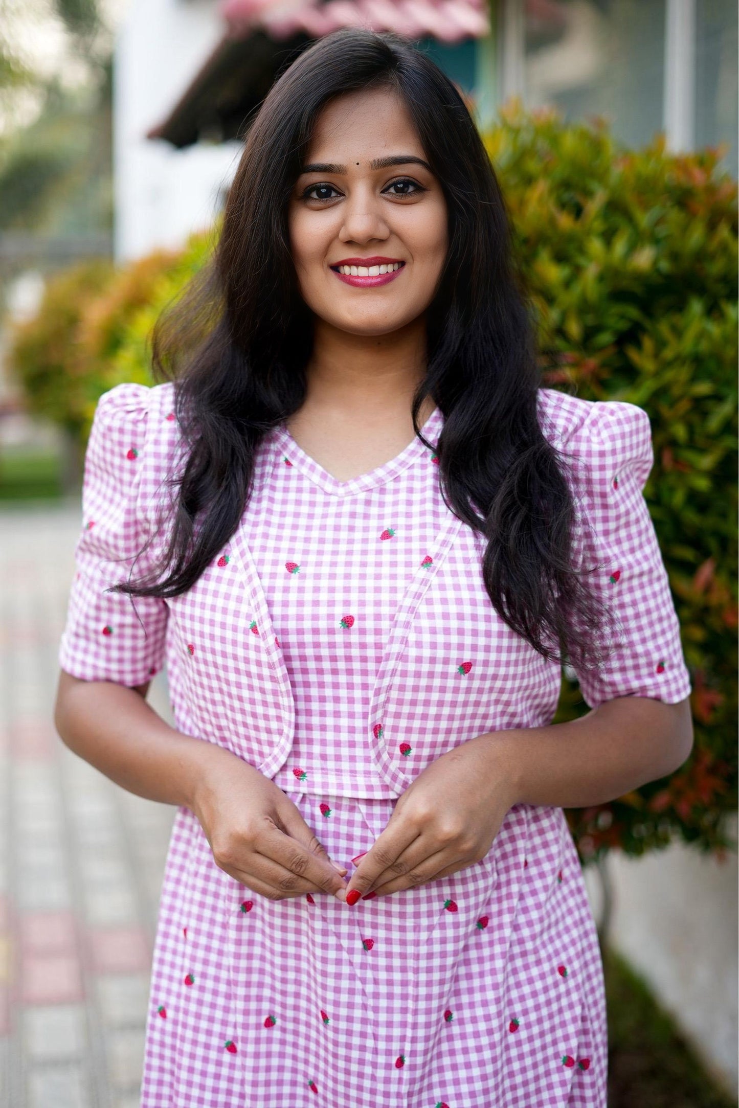 MATERNITY ATTACHED COAT (Gingham)