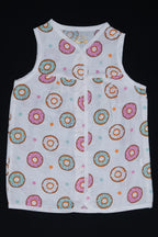 (3 Pc) Muslin Frock Front Open