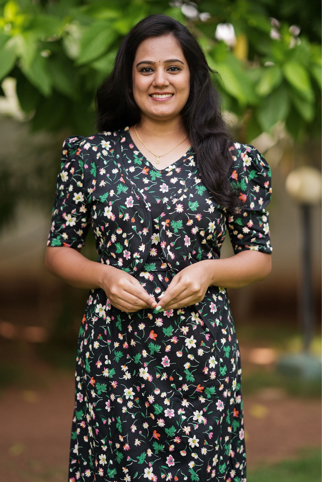 MATERNITY ATTACHED COAT (Petal Paradise)