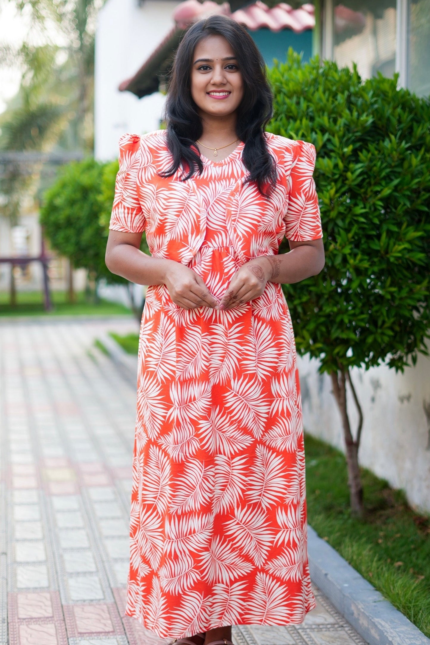 Casual Wear Attached Coat (Tropical Flame)