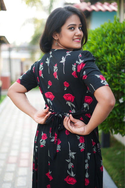 MATERNITY ATTACHED COAT (Dark Rose Charm)