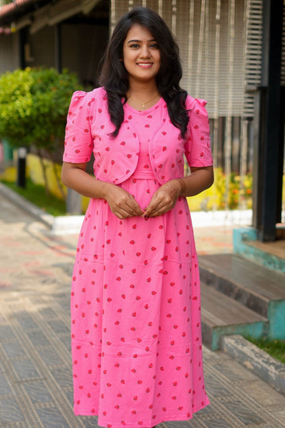 MATERNITY REMOVABLE COAT (BerryBlush)