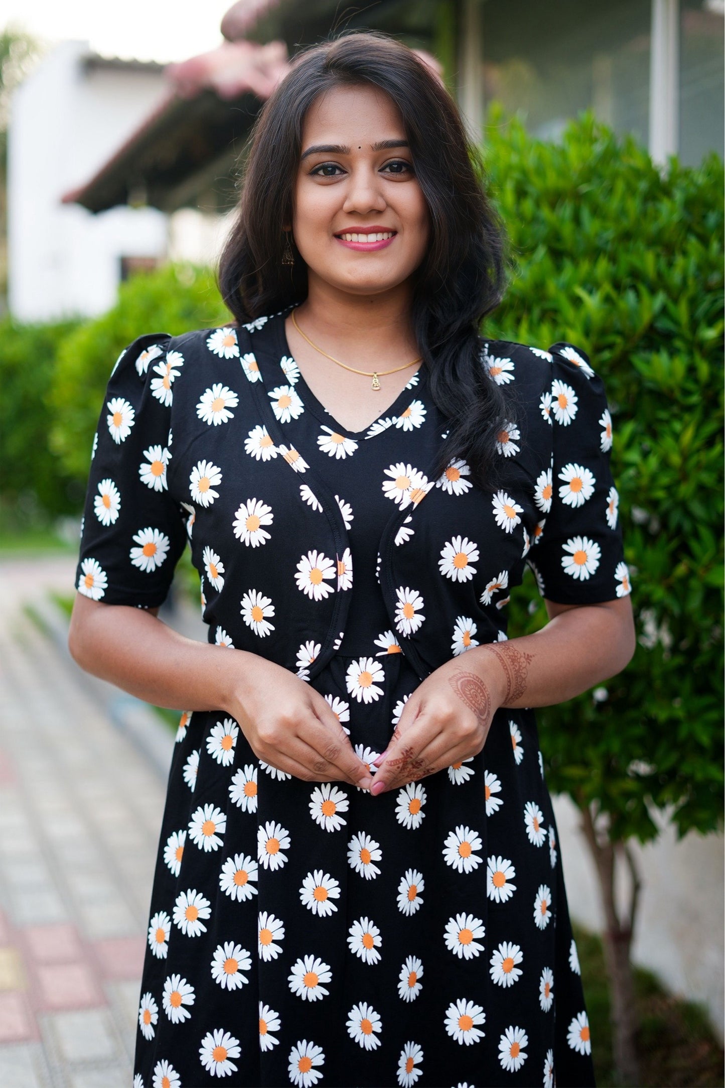 Casual Wear Attached Coat (Daisy Glow)