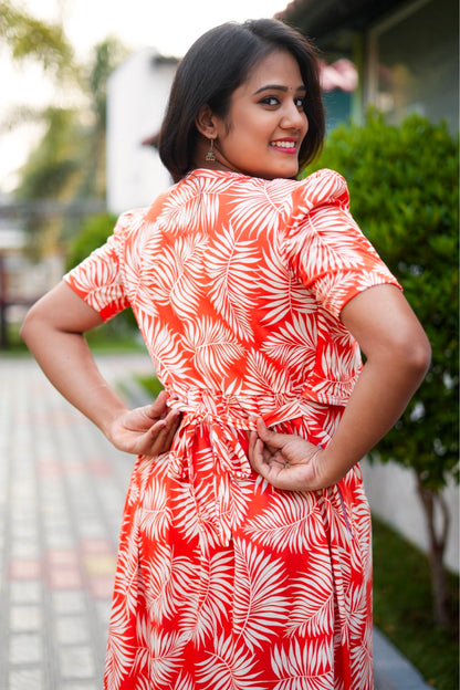 MATERNITY ATTACHED COAT (Sunset Leaves)