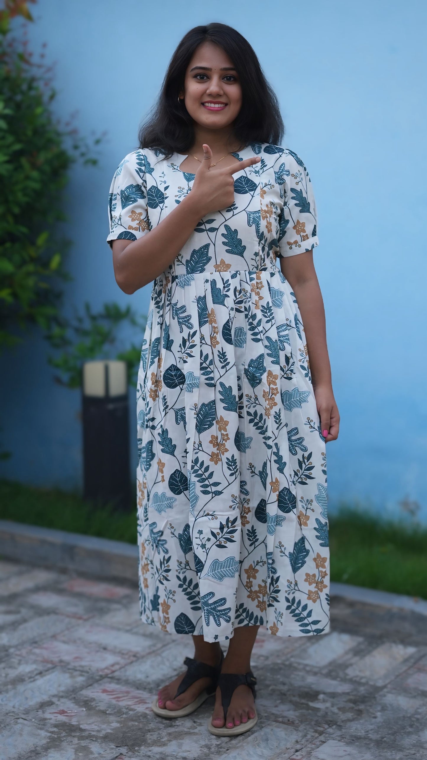 Maternity Cotton Kurti (FrostLeaf)