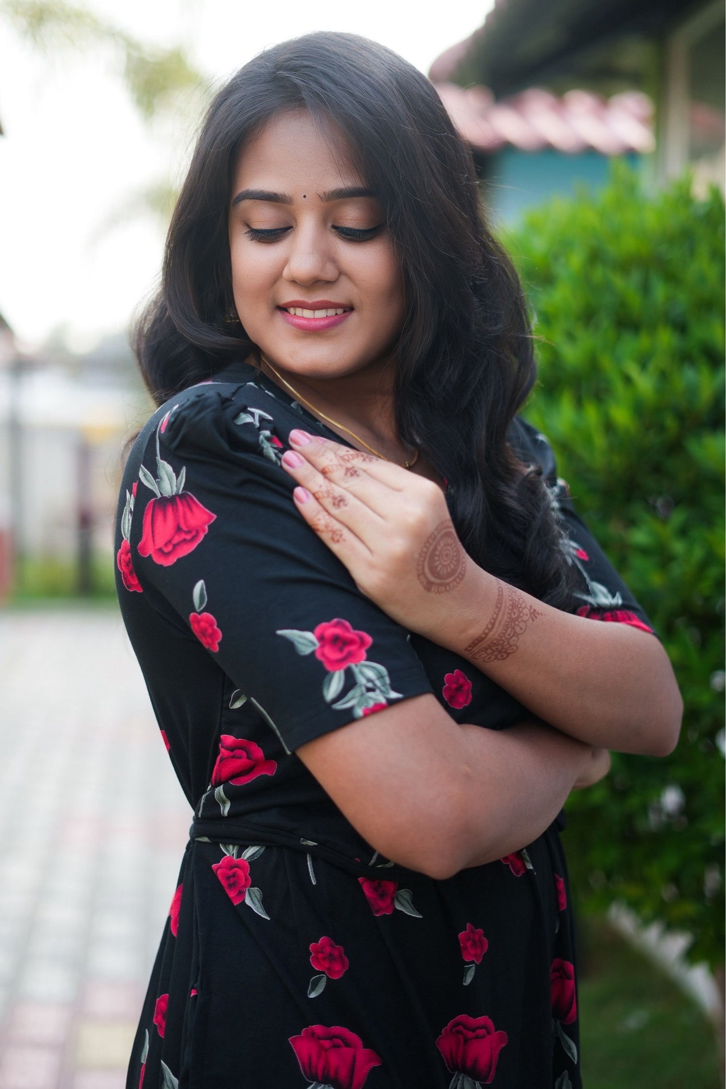 MATERNITY ATTACHED COAT (Dark Rose Charm)