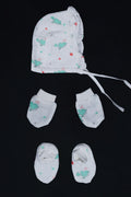 Muslin Jabla Knotted (Only Booties, Mittens, Frill Cap)