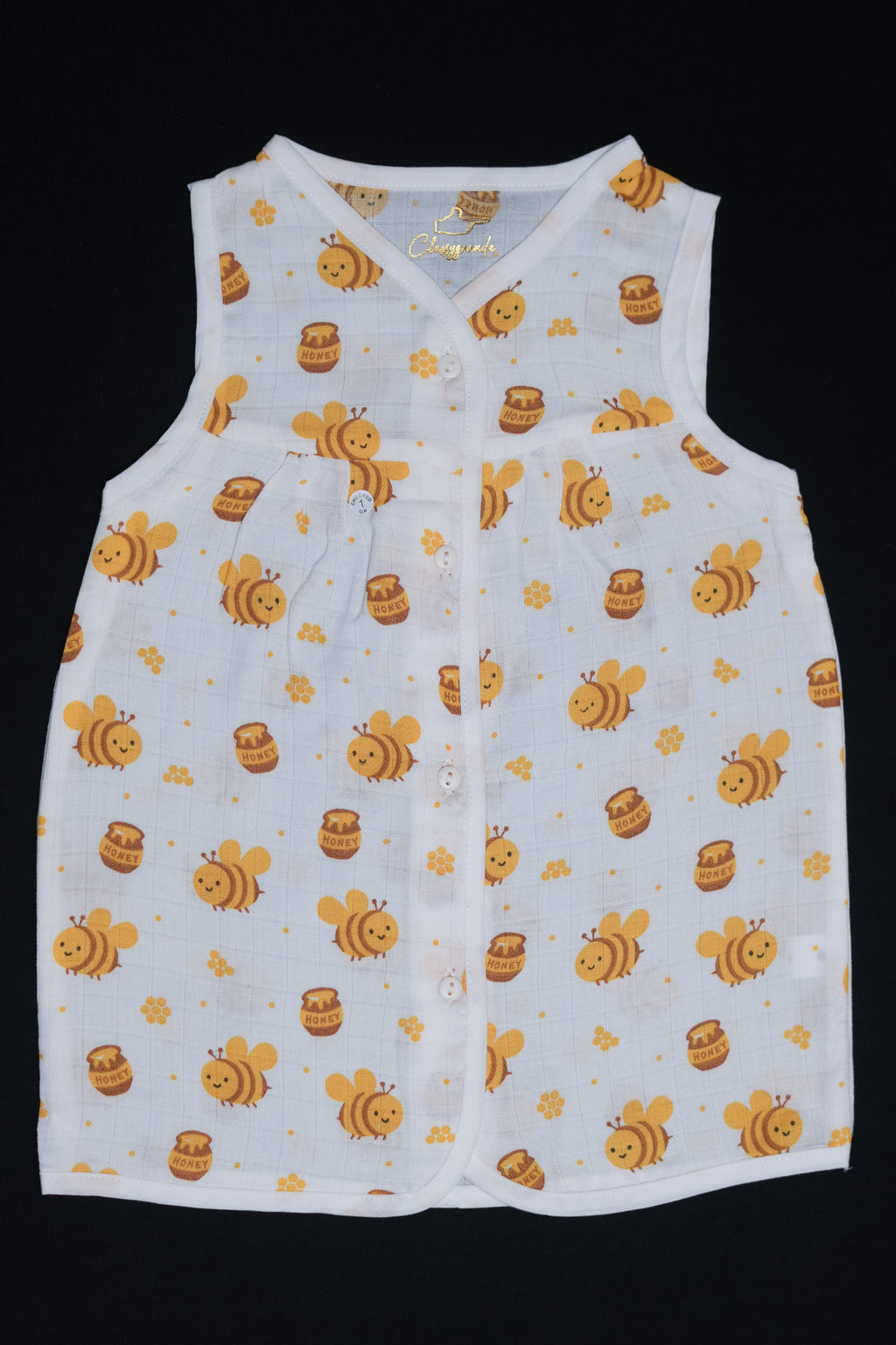 (3 Pc) Muslin Frock Front Open