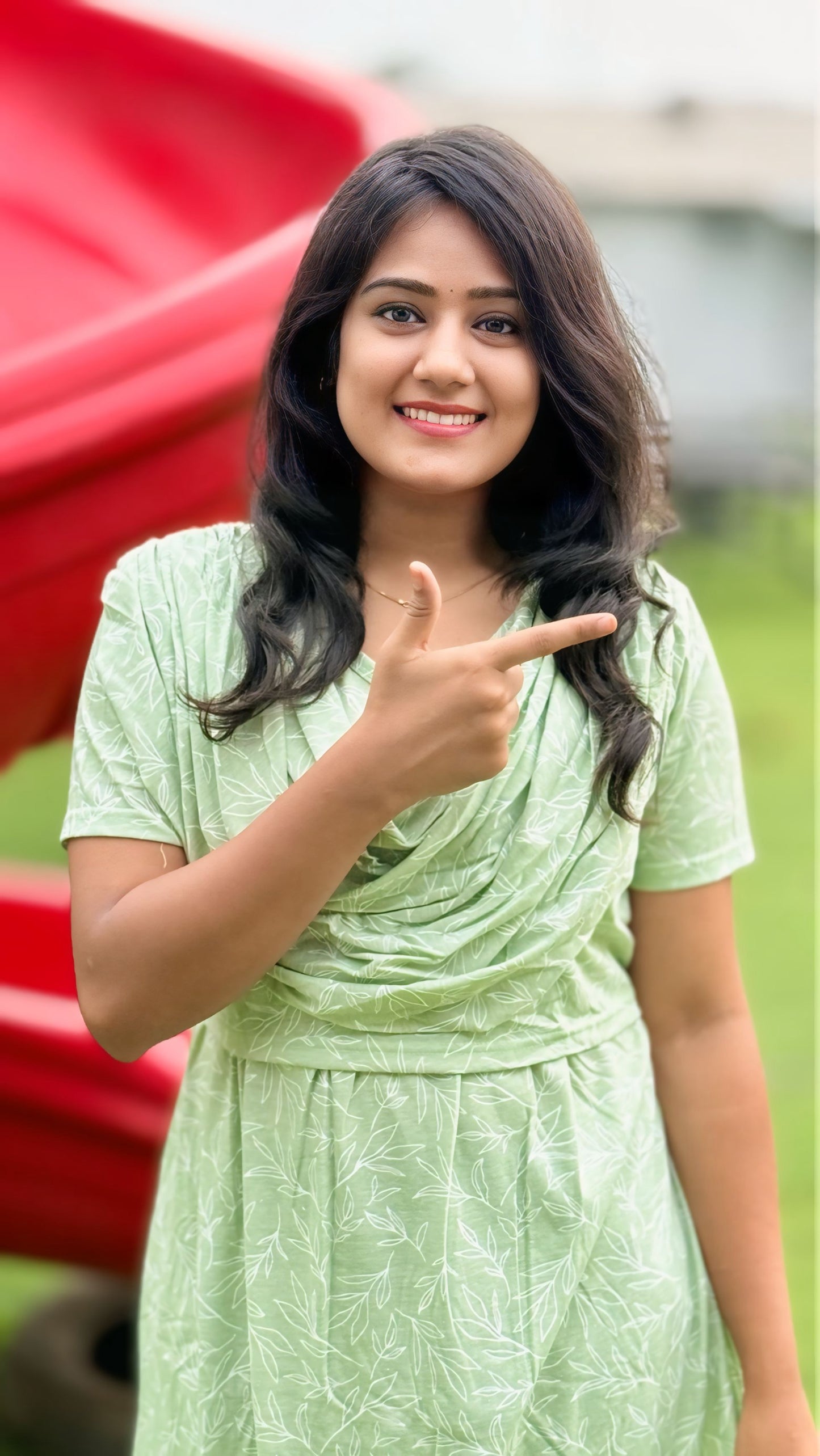 Mild Floral Green (Zipless Maternity Shawl)