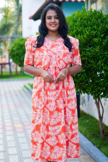 MATERNITY ATTACHED COAT (Sunset Leaves)