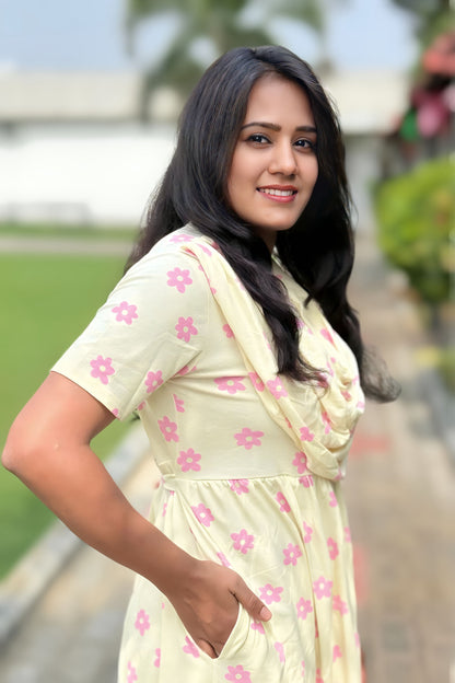 Petal Glow (Casual Loungewear Shawl)