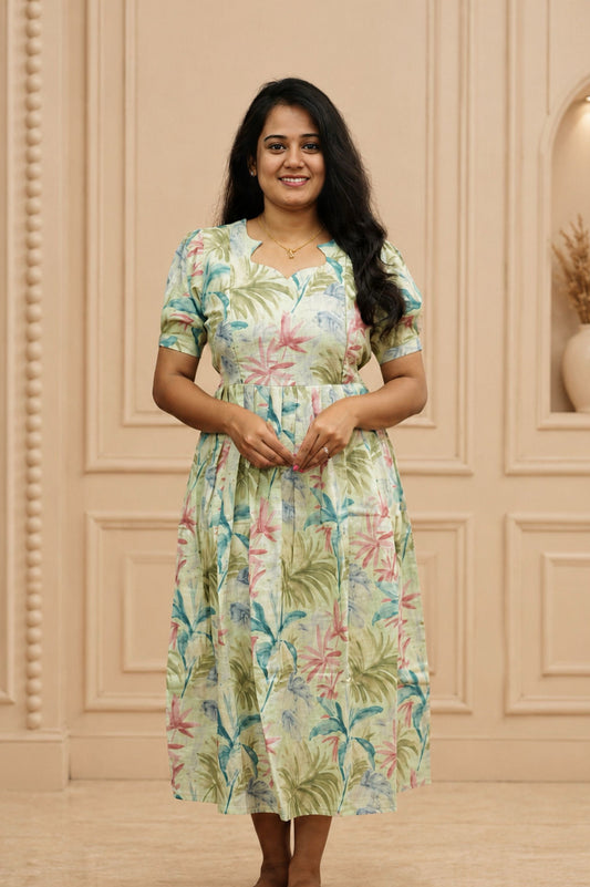Maternity Cotton Kurti (Tropical Pastel)