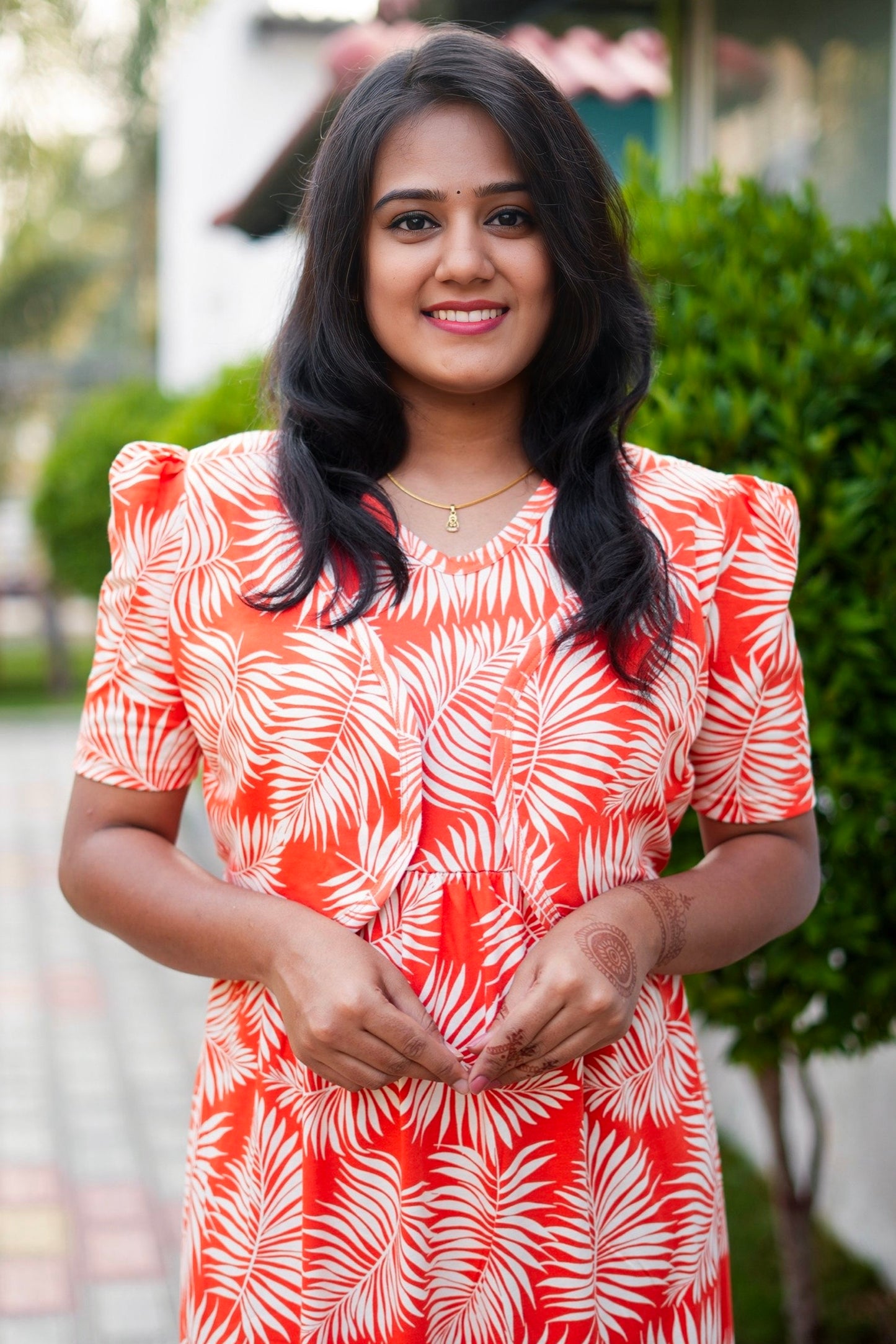 MATERNITY ATTACHED COAT (Sunset Leaves)