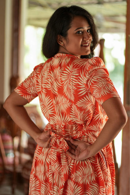 Casual Wear Attached Coat (Tropical Flame)