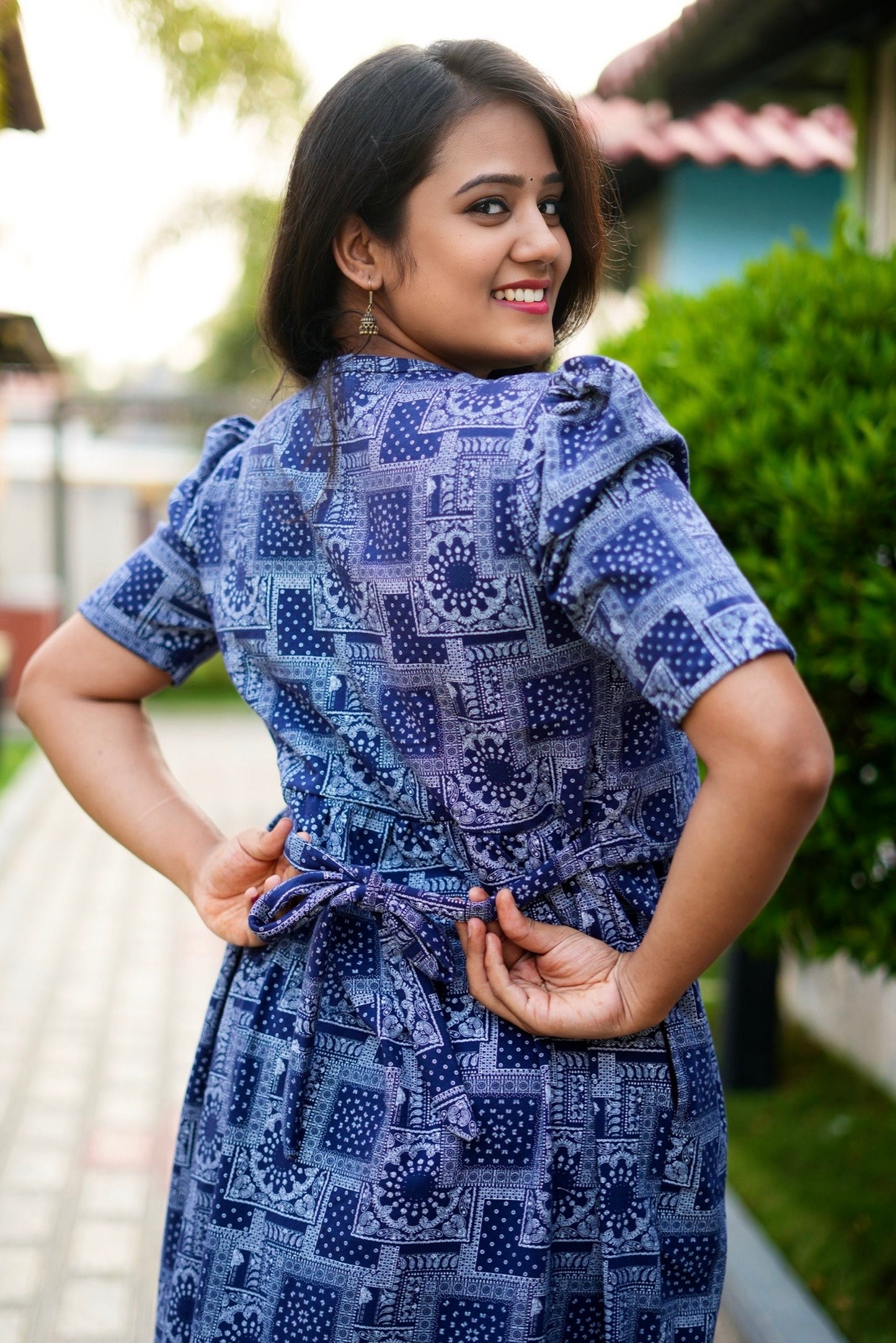 MATERNITY ATTACHED COAT (Blue Mosaic)