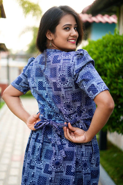 MATERNITY ATTACHED COAT (Blue Mosaic)