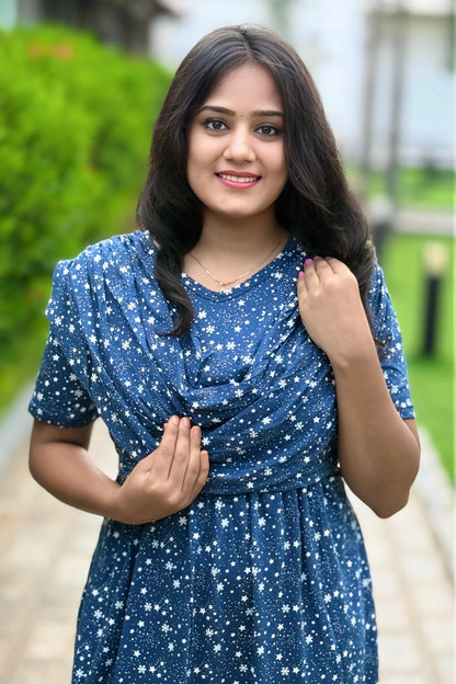 Star Blueora (Zipless Maternity Shawl)