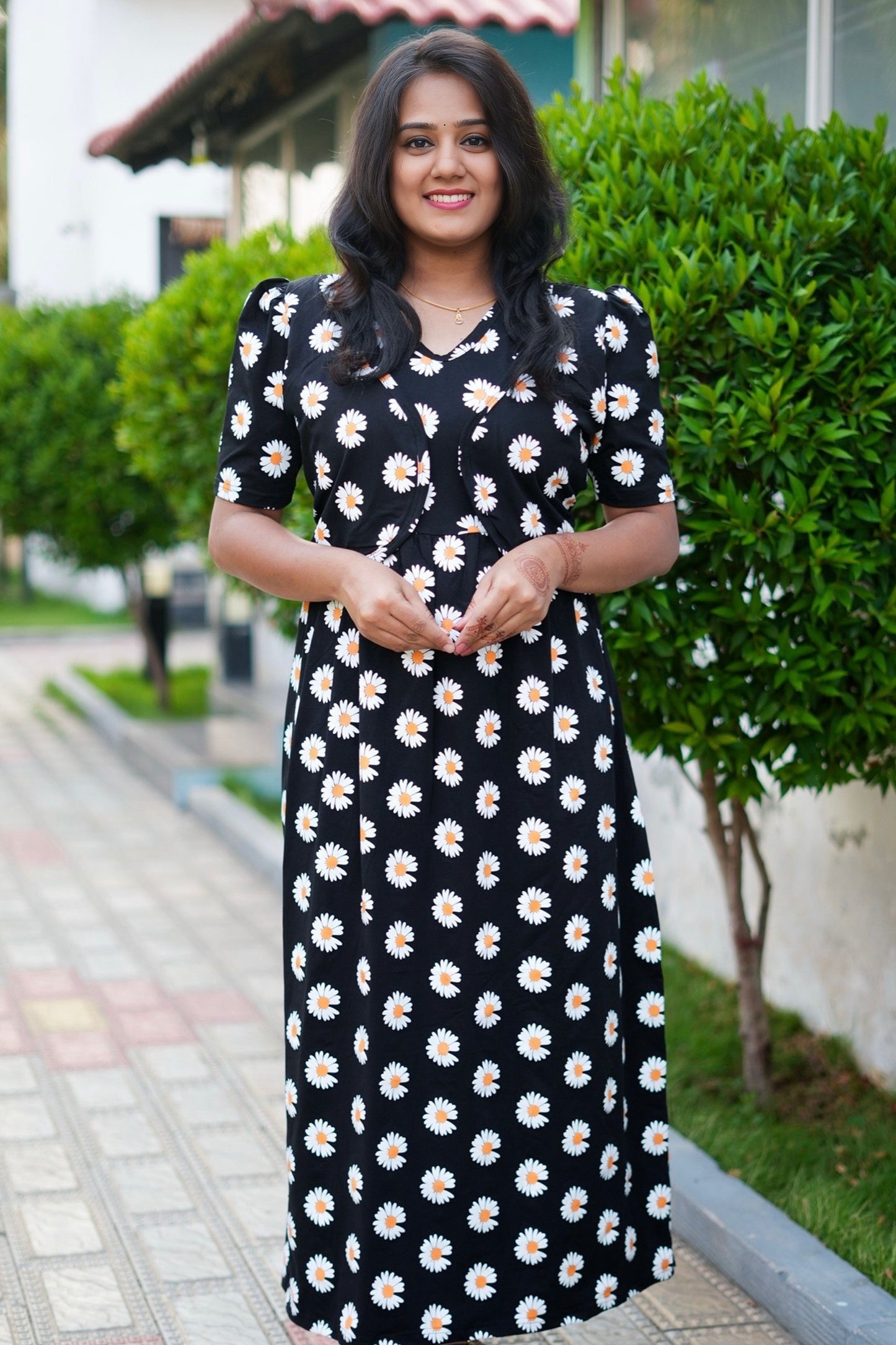 Casual Wear Attached Coat (Daisy Glow)