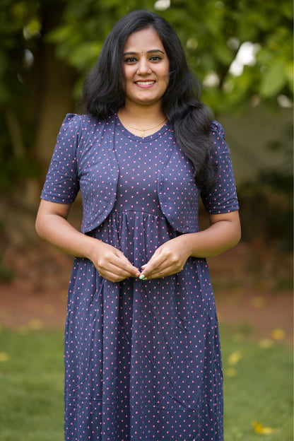 Navy Charm (Casual Removable Coat)