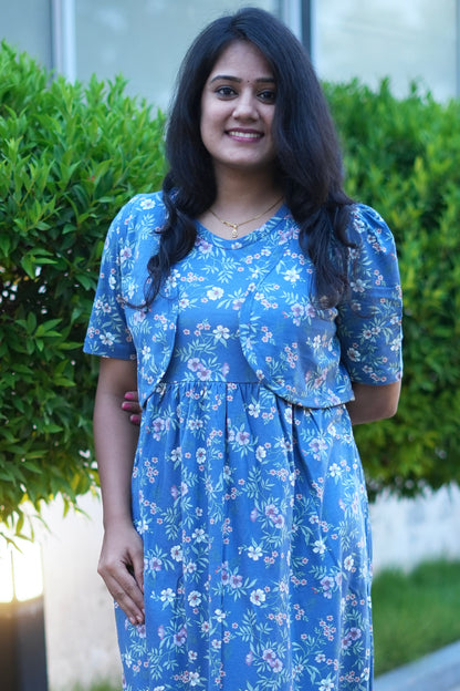 Blue Blossom (CASUAL LOUNGEWEAR COAT)