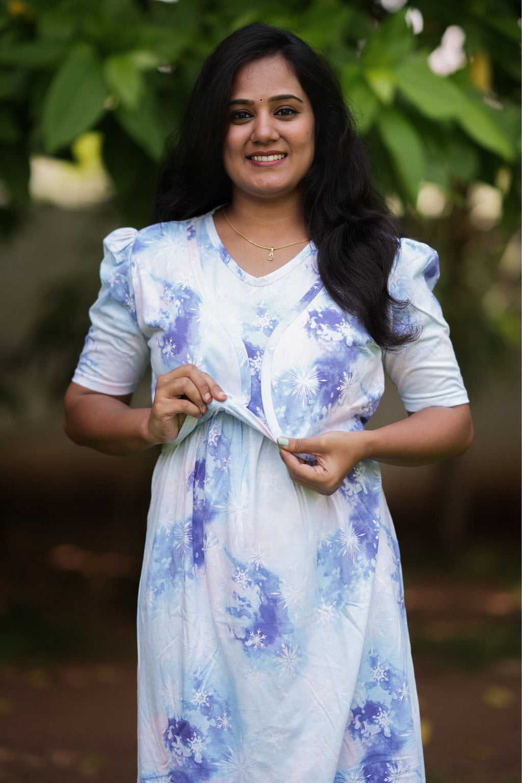 MATERNITY ATTACHED COAT (Sky Blossom)
