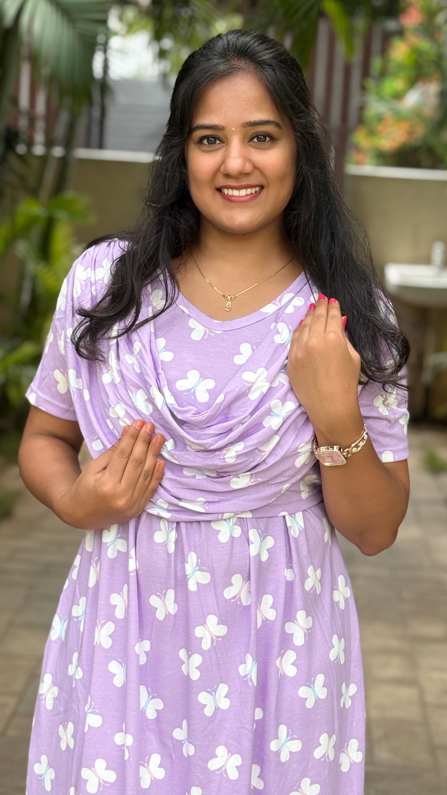 Mild Butterfly Purple (Zipless Maternity Shawl)