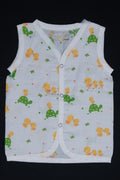Muslin Snap Button Jabla Sleeve Less
