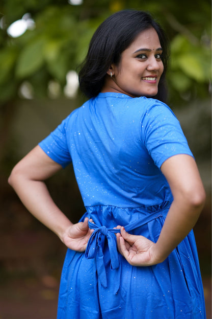 Dark sky Blue (Zipless Maternity Shawl)