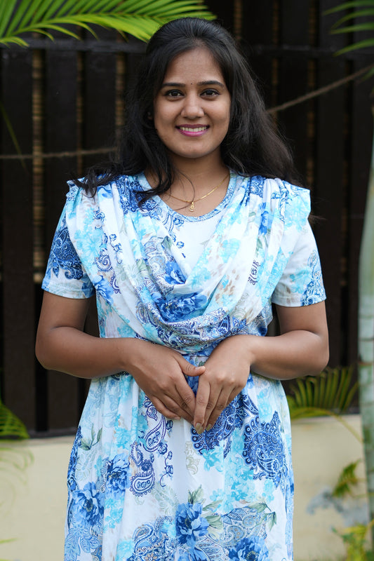 Grande Blue (Zipless Maternity Shawl)