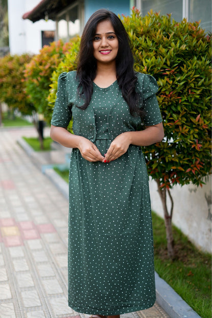 MATERNITY ATTACHED COAT (Evergreen)