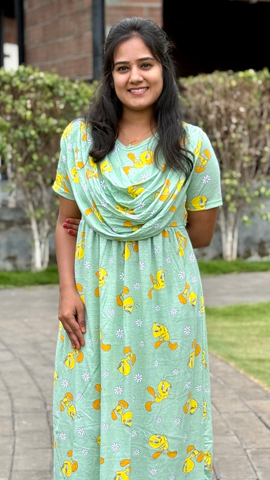 ATTACHED SHAWL NON FEEDING WITH MILD TOY GREEN