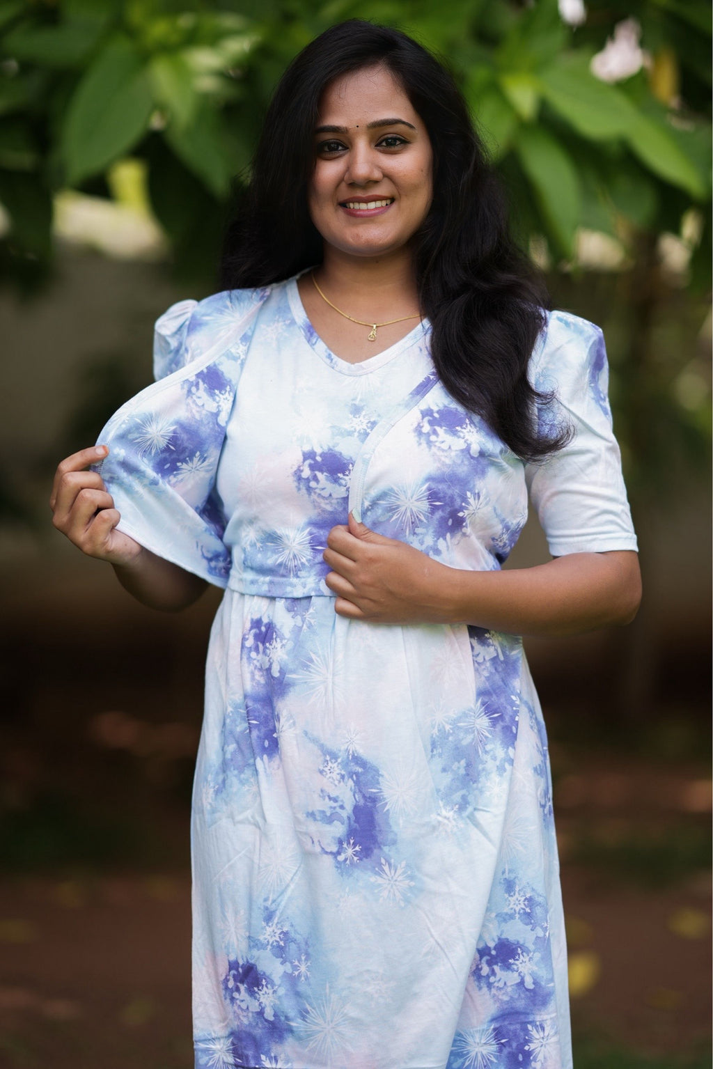 MATERNITY ATTACHED COAT (Sky Blossom)