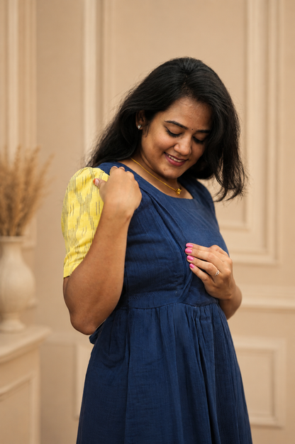 Muslin Cotton-Navy Glow