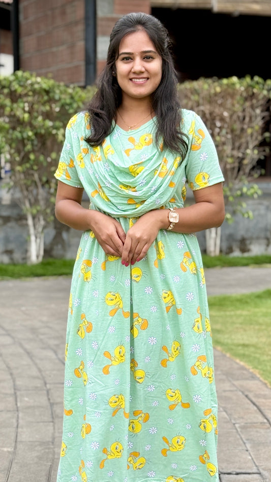 ATTACHED SHAWL NON FEEDING WITH MILD TOY GREEN