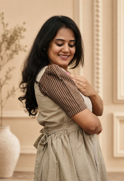 Muslin Cotton-Mocha Pinafore