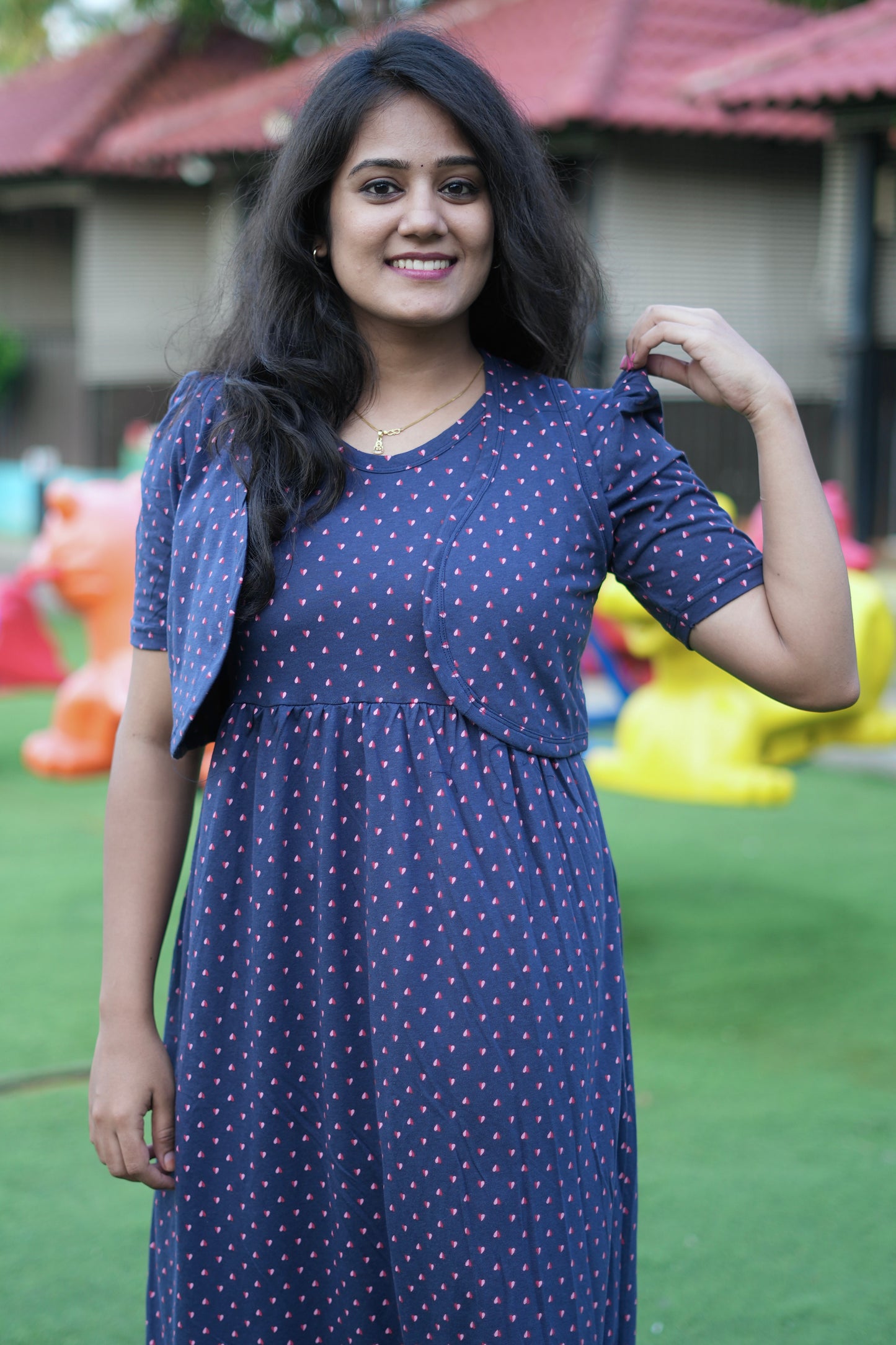 Navy Charm (CASUAL LOUNGEWEAR COAT)