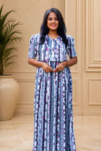 MATERNITY ATTACHED COAT (Floral Stripes)