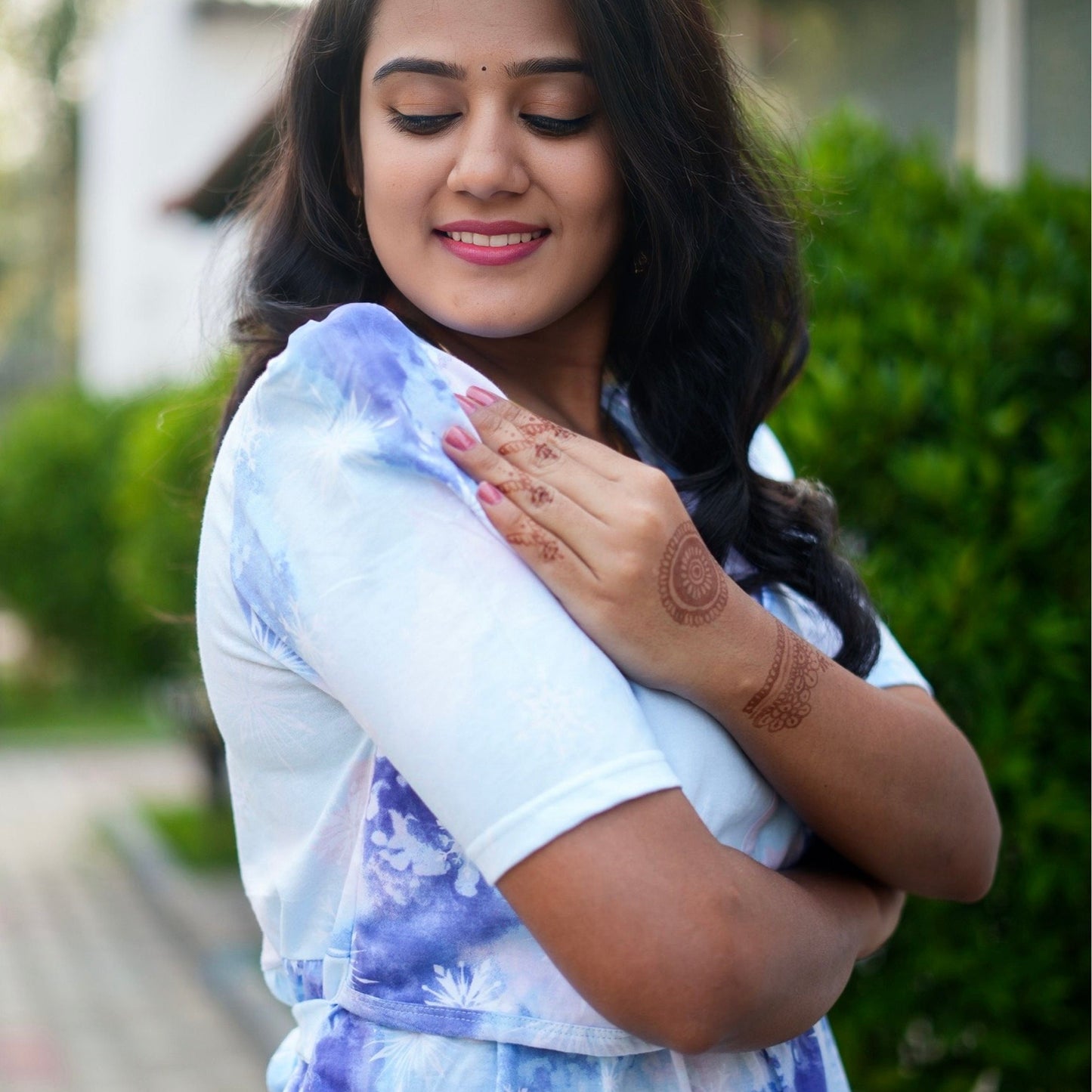 MATERNITY ATTACHED COAT (Sky Blossom)