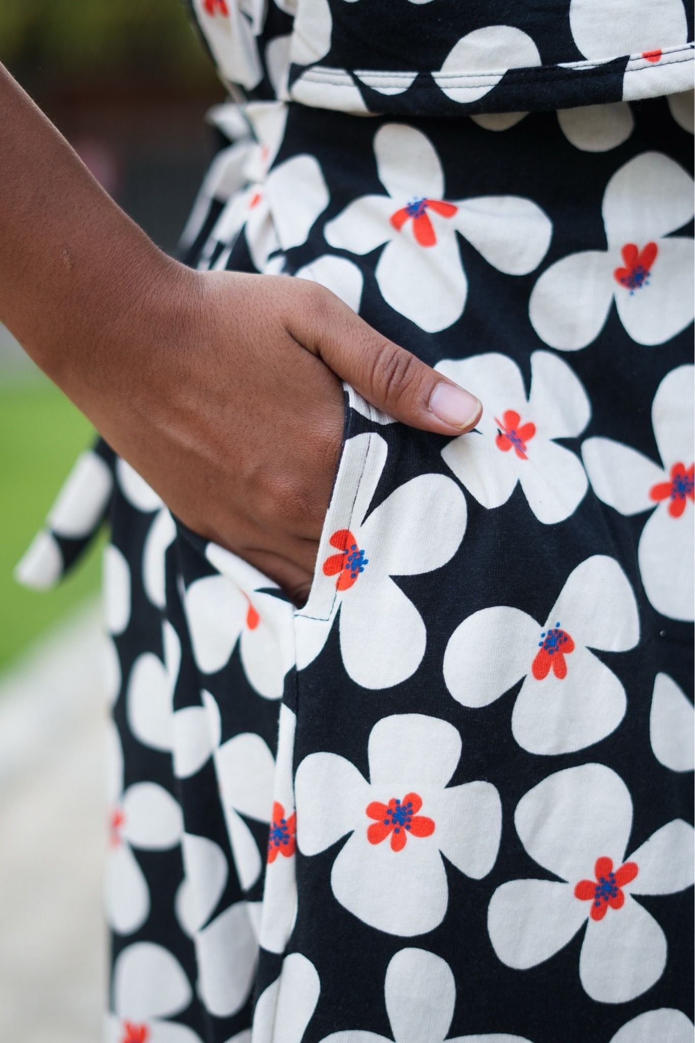 Casual Wear Attached Coat (Black Blossom)