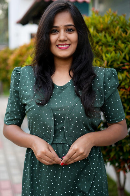 MATERNITY ATTACHED COAT (Evergreen)