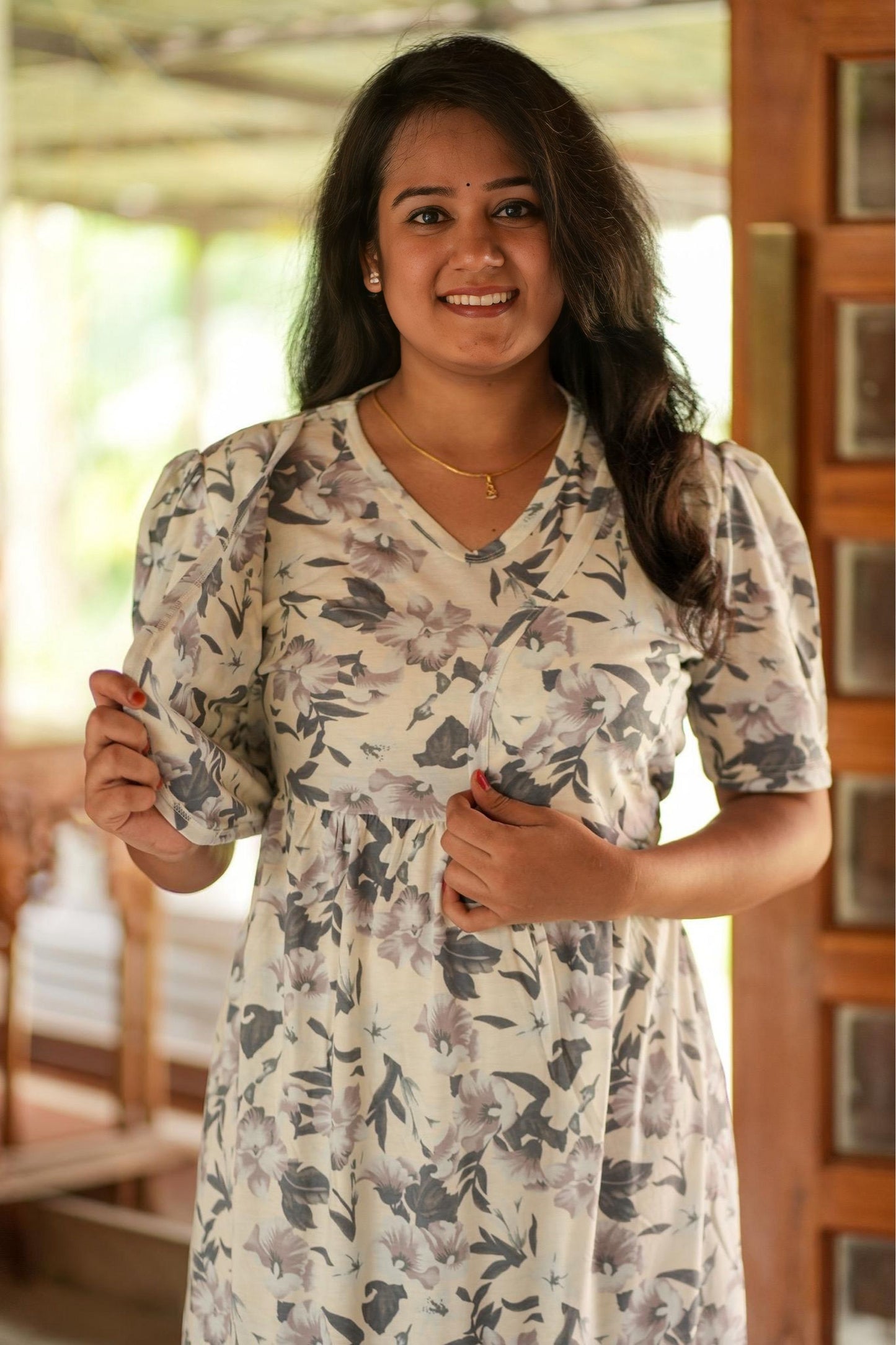 Casual Wear Attached Coat (Lavender Bloom)