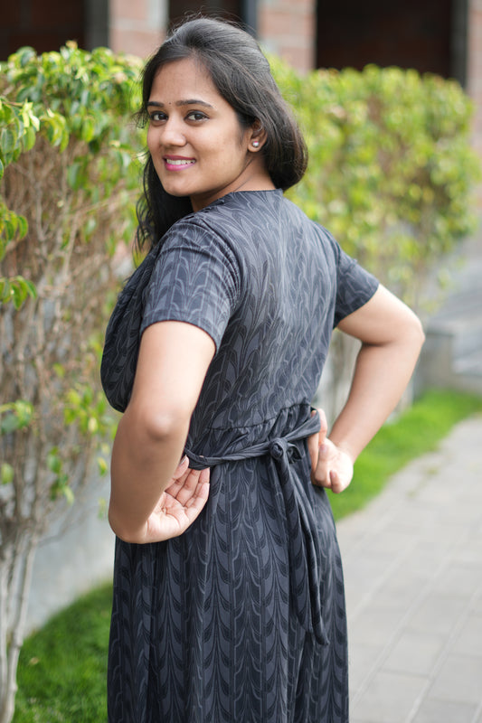 Dupatta Zipless Maternity with Grand Black