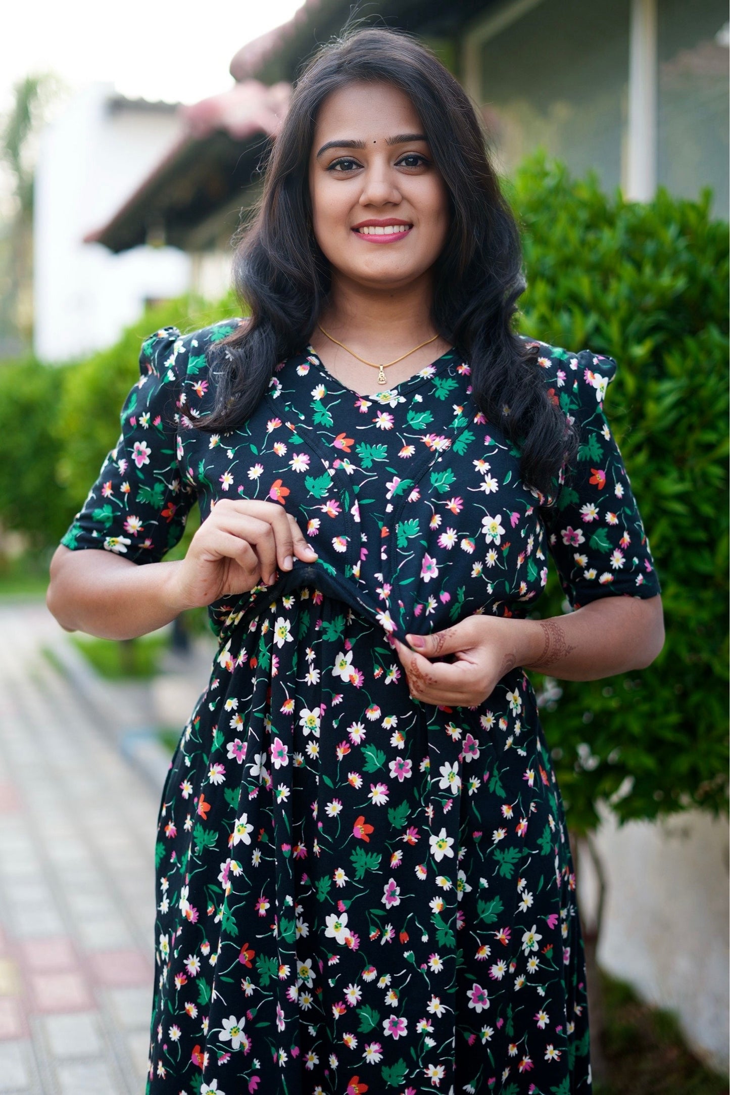 MATERNITY ATTACHED COAT (Petal Paradise)