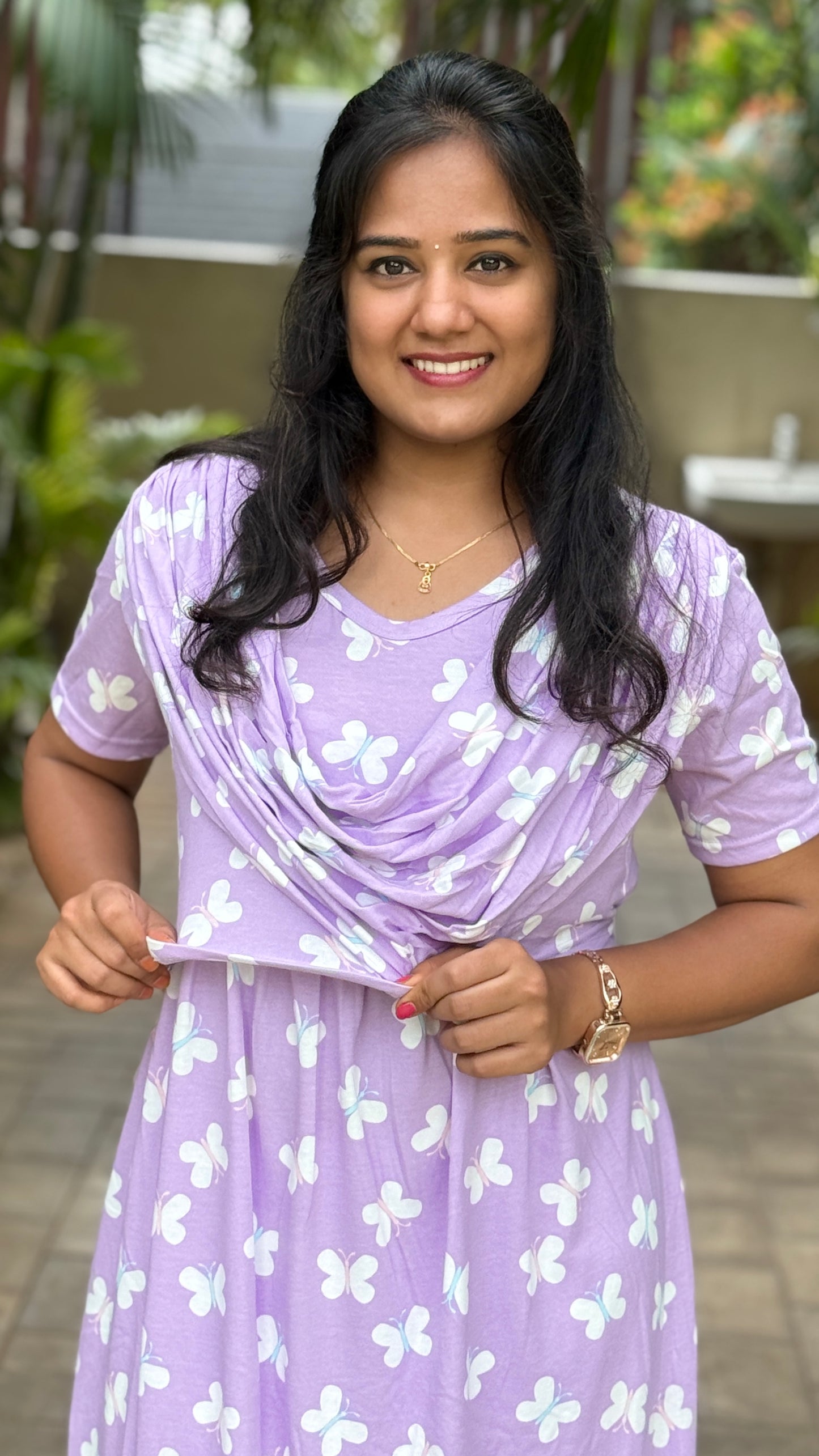 Mild Butterfly Purple (Zipless Maternity Shawl)