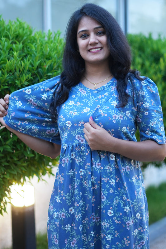 Blue Blossom (CASUAL LOUNGEWEAR COAT)