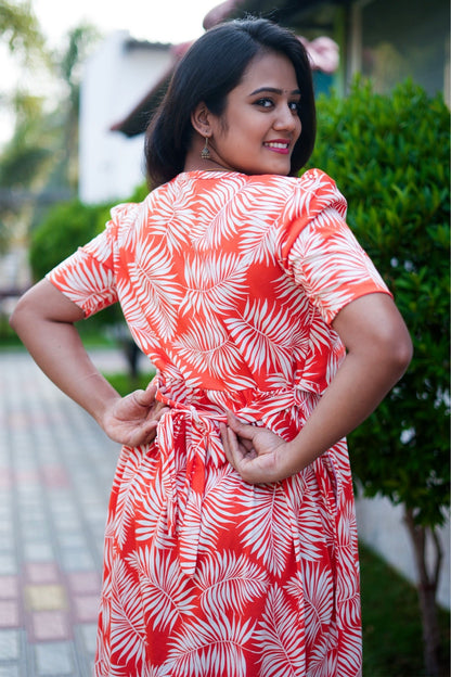 MATERNITY ATTACHED COAT (Sunset Leaves)