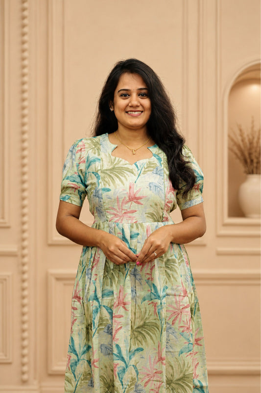 Maternity Cotton Kurti (Tropical Pastel)