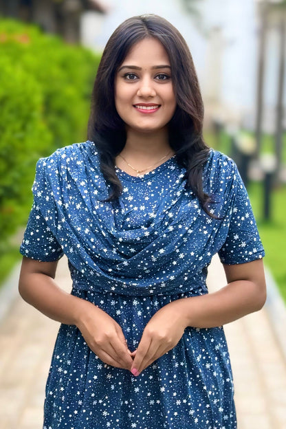 Star Blueora (Zipless Maternity Shawl)